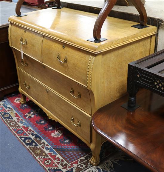 A Continental ash chest of drawers W.112cm